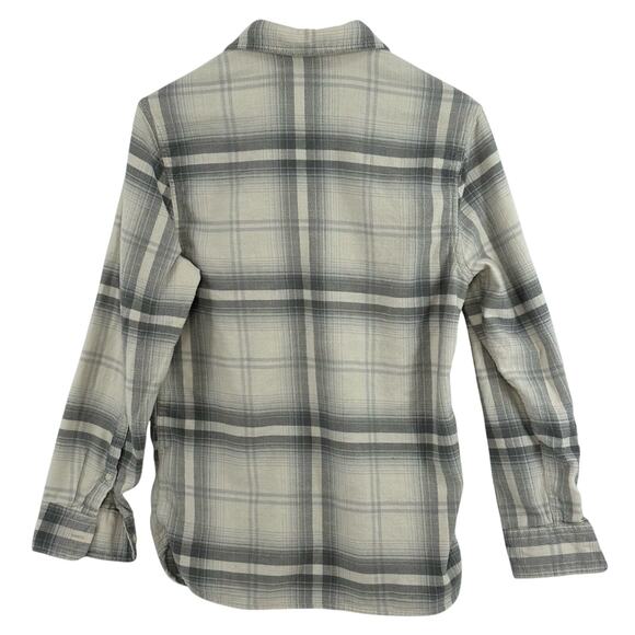 Calvin Klein Flannel Shirt Mens XS Creme Gray Cabincore Grunge Campcore Outdoor - Picture 2 of 5